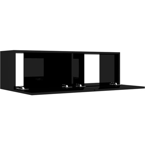 TV ormarić visoki sjaj crni 100 x 30 x 30 cm od iverice slika 5