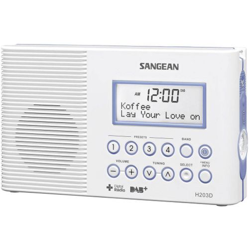 Sangean H-203D radio za kupaonicu DAB+ (1012), UKW (1014)   džepna svjetiljka, vodootporan bijela slika 3