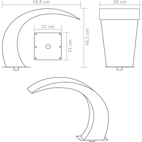 Vrtna fontana s vodopadom za bazen od nehrđajućeg čelika 45x30x60 cm slika 20