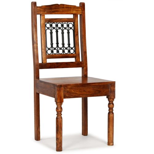 Blagovaonske stolice od masivnog drva s obradom od šišama 4 kom klasične slika 8