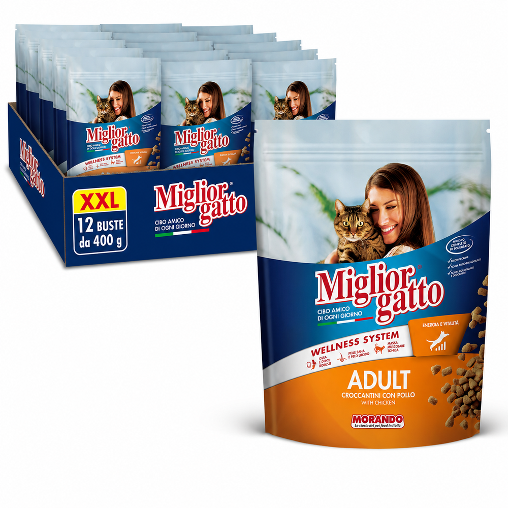 Miglior suha hrana za mačke, Piletina, 12x400 g, XXL slika 1