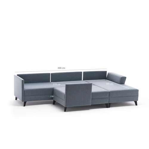 Eris - Blue Blue Corner Sofa-Bed slika 11