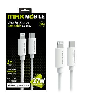 MAXMOBILE DATA KABEL I-PHONE LIGHTNING-TYPE C PD 3A, MFI Apple CA-056 2m bijeli