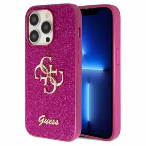 Originalna GUESS Hardcase GUHCP15LHG4SGU torbica za iPhone 15 Pro (Fixed Glitter Big 4G / ljubičasta)