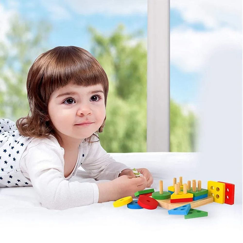 Drveni geometrijski Montessori oblici  slika 2