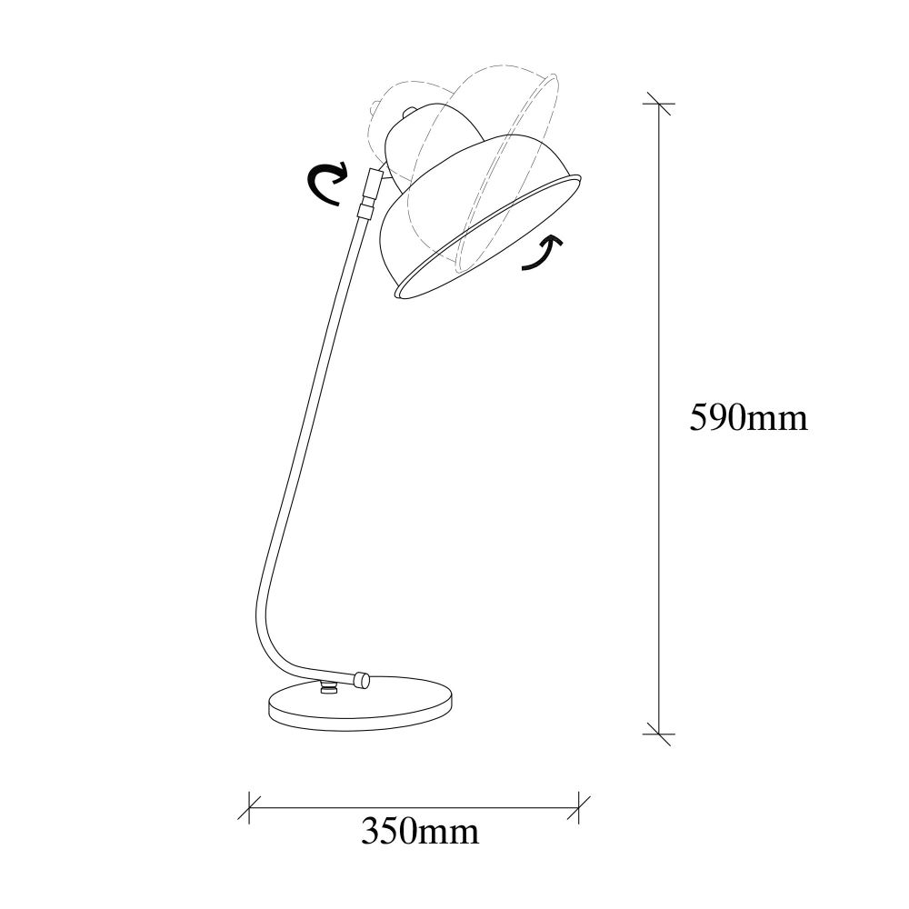 Berceste - 180BLACK-ML Crna Stolna Lampa slika 3