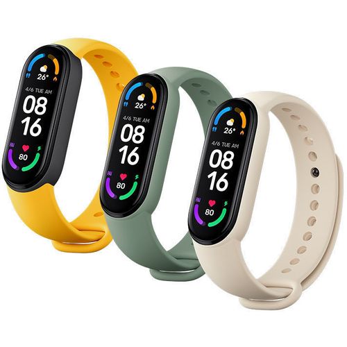 Xiaomi Mi Smart Band 6 narukvice (3 pack), žuta, zelena, krem slika 1