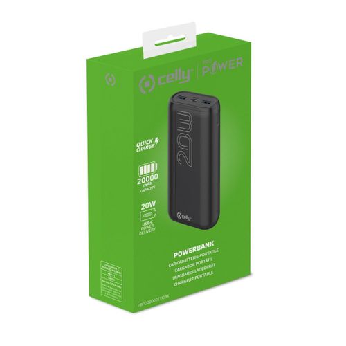 CELLY Powerbank EVO od 20000mAh u CRNOJ boji slika 2