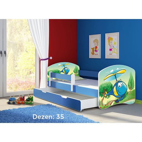 Deciji krevet ACMA II 160x80 F + dusek 6 cm BLUE35 slika 1