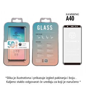 Kaljeno staklo Full Cover 5D za Samsung A40 crno