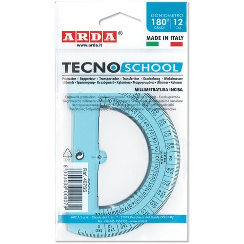 ARDA kutomjer  tecnoschool 12cm/180° blister 407ss slika 1