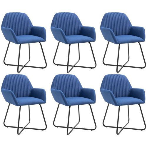 Blagovaonske stolice od tkanine 6 kom plave slika 26