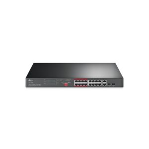 TP-LINK 16-Port 10/100 Mbps + 2-Port Gigabit Rackmount switch s 16-Port PoE+