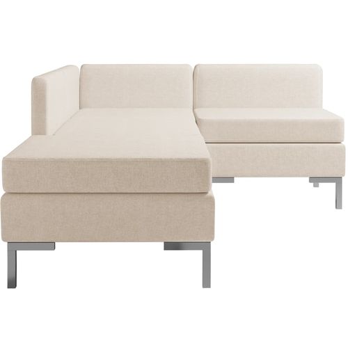4-dijelni set sofa od tkanine krem slika 4