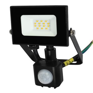 LED reflektor 10 W s detektorom pokreta, 4000 K (neutralno bijela boja svjetla), 800 lm, IP44, 30 000 h, crni