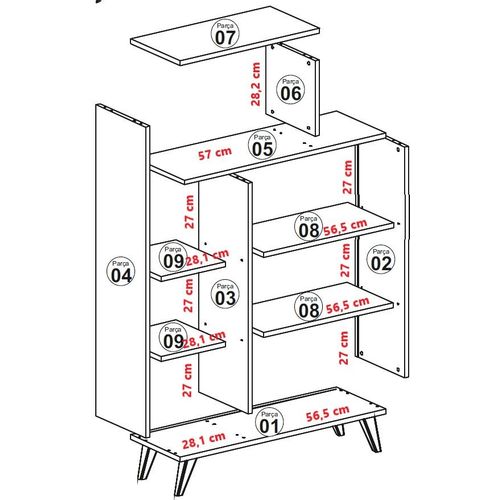 Hanah Home Form - White White Bookshelf slika 8