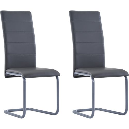 Konzolne blagovaonske stolice od umjetne kože 2 kom sive slika 9