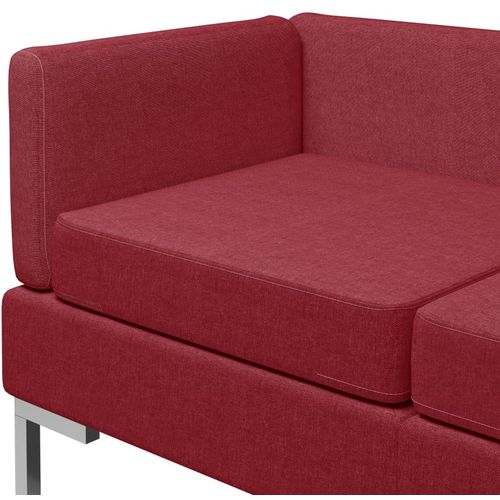 3-dijelni set sofa od tkanine crvena boja vina slika 5