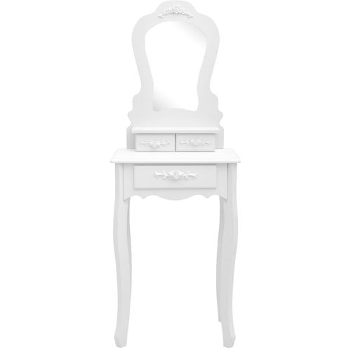Toaletni stolić sa stolcem bijeli 50x59x136 cm drvo paulovnije slika 24