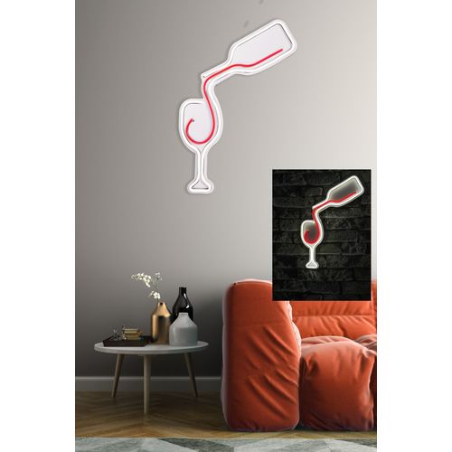 Wallity Ukrasna plastična LED rasvjeta, Wine - White, Red slika 11