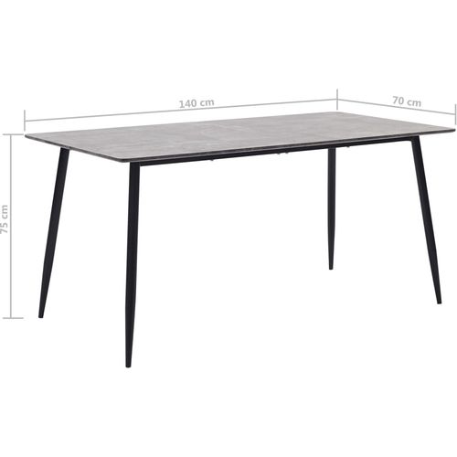 Blagovaonski stol sivi 140 x 70 x 75 cm MDF slika 16