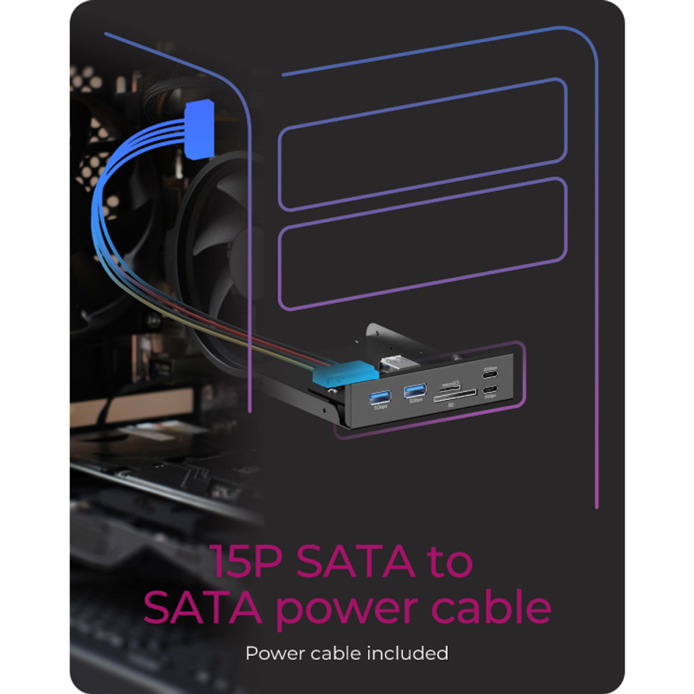 IcyBox IB-HUB1419-i3 6-u-1 USB hub za 3,5" utor u računalu slika 6