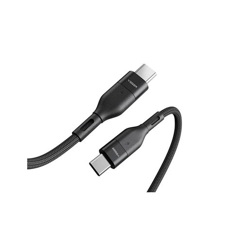 VEGER CC01 pleteni kabel USB-C na USB-C, 60W, 1.2 m, crni slika 1