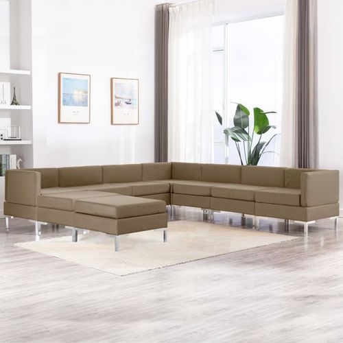 9-dijelni set sofa od tkanine smeđi slika 3