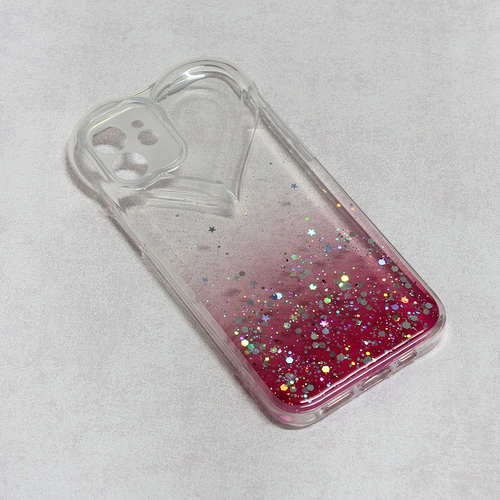 Maska Heart Glitter za iPhone 12 6.1 pink slika 1