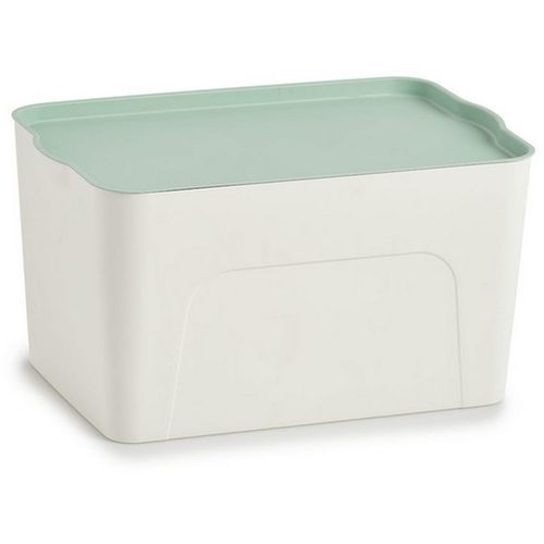 Zeller kutija za pohranu s poklopcem, plastika, bijela/mint, 44,5x30x24,5 cm, 14685 slika 1