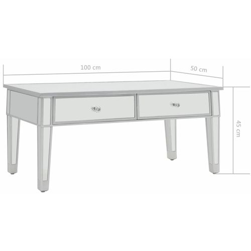 Zrcalni stolić za kavu od MDF-a i stakla 100 x 50 x 45 cm slika 12