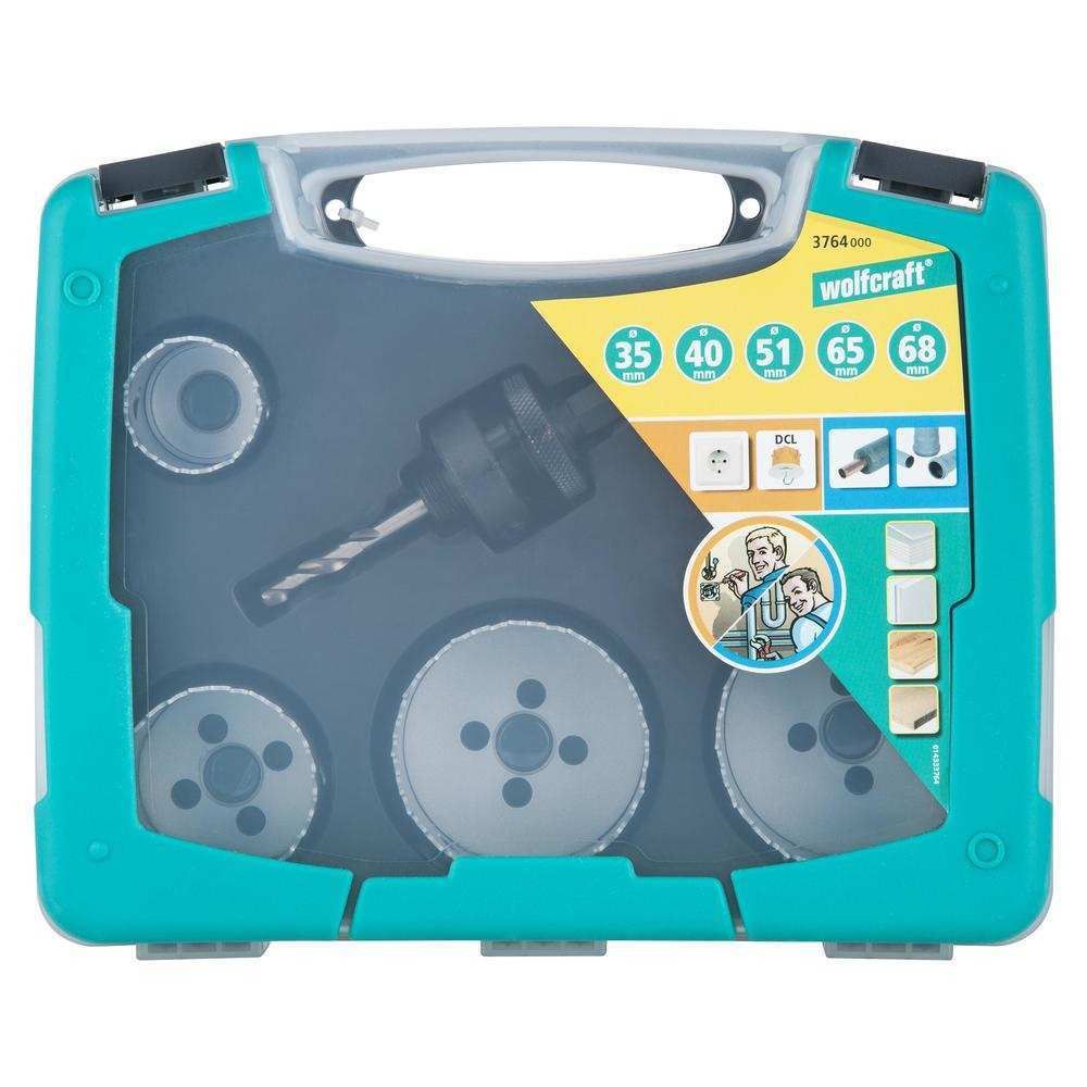 Wolfcraft Set Kruna Bi-Metal Elektrika i Sanitarije 35, 40, 51, 65 i 68 mm / 6 dijelni U Koferu - 3764000 slika 4