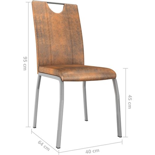 Blagovaonske stolice od umjetne kože 4 kom brušene smeđe slika 8