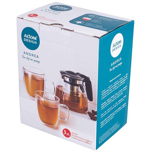 Altom Design termo staklene šalice za kavu i čaj Andrea 350 ml (set od 2 čaše) + vrč 900 ml - 020302364 slika 12