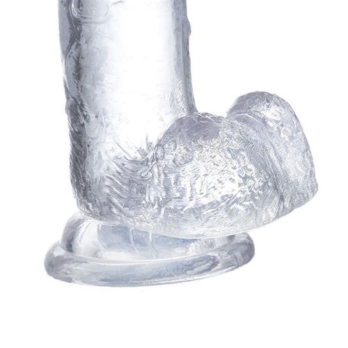 Glazed realistični prozirni dildo s testisima 18cm ili 22cm slika 24