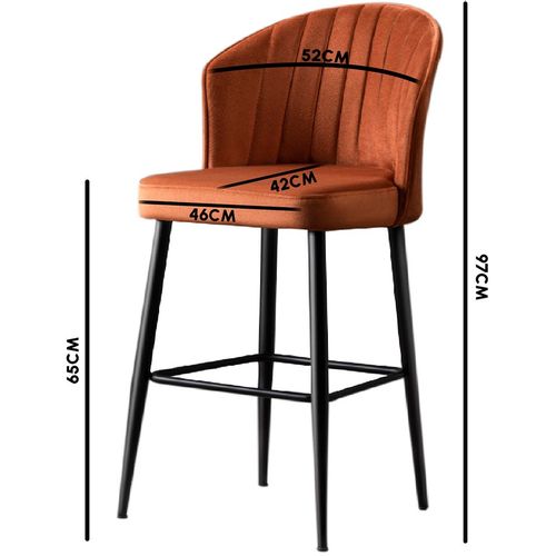 Woody Fashion Set barskih stolica (2 komada), Rubi - Black slika 1