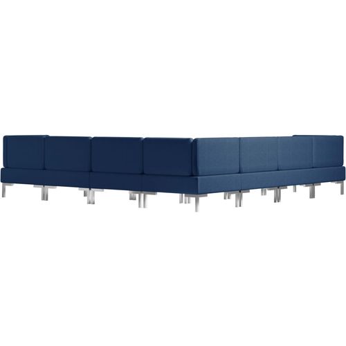 7-dijelni set sofa od tkanine plavi slika 12