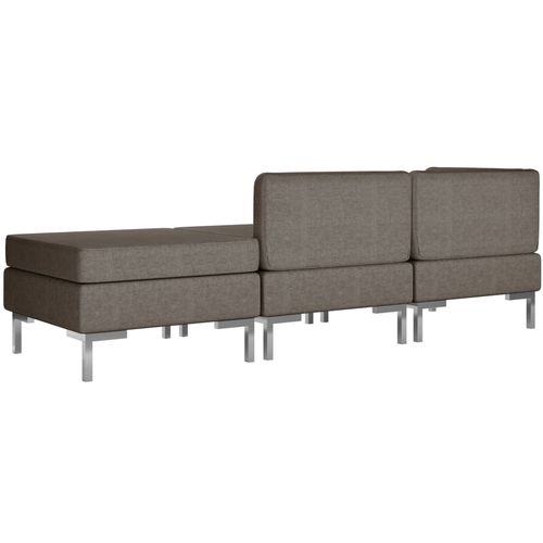 3-dijelni set sofa od tkanine smeđe-sivi slika 10