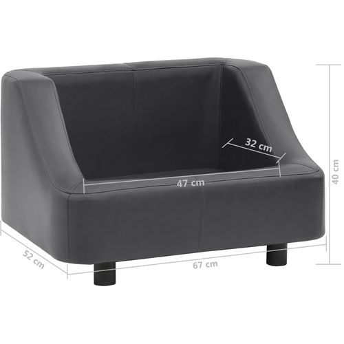 Sofa za pse siva 67 x 52 x 40 cm od umjetne kože slika 41