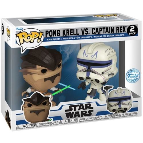 POP pack 2 figures Star Wars The Clone Wars Duels Pong Krell & Captain Rex Exclusive slika 2