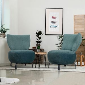 Loly Set - Turquoise Turquoise Wing Chair Set