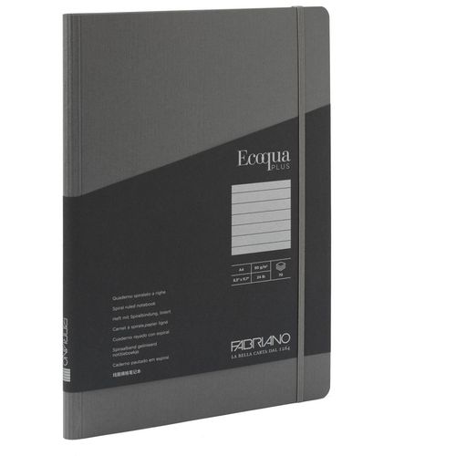 FABRIANO notes Ecoqua plus skrivena spirala A5 90g 70l na točkice antracite 19032101 slika 3