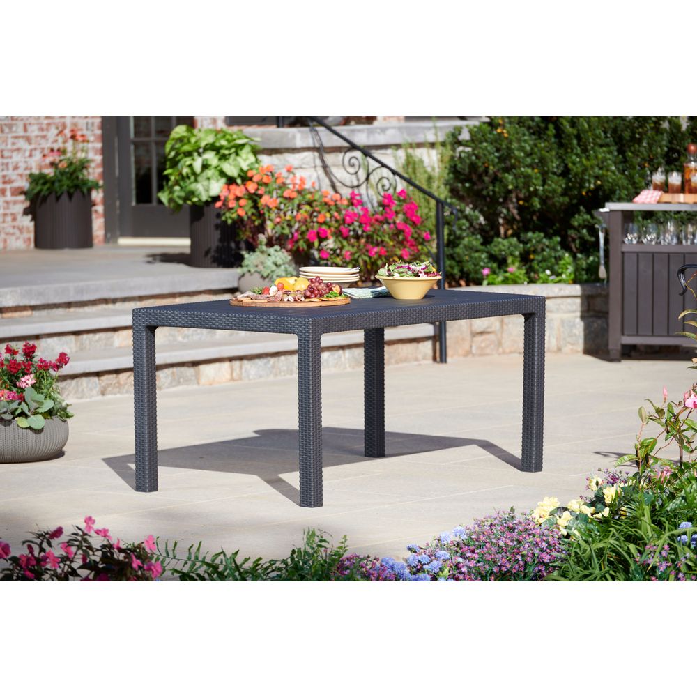 Keter vrtni sto Melody 161x95x75cm - sivi  slika 1