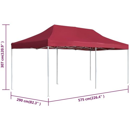 Profesionalni sklopivi šator za zabave 6 x 3 m crvena boja vina slika 37