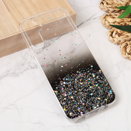 Torbica Silikonska Glitter za za Samsung A145R/A146B Galaxy A14 4G/5G crna slika 1