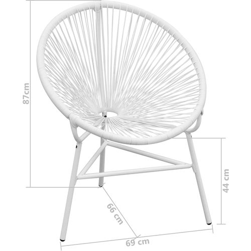 Vrtna okrugla stolica poliratan bijela slika 25