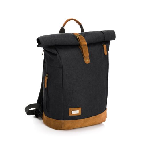 Fillikid torba/ruksak za pelene Rolltop Berlin, crna melange slika 15