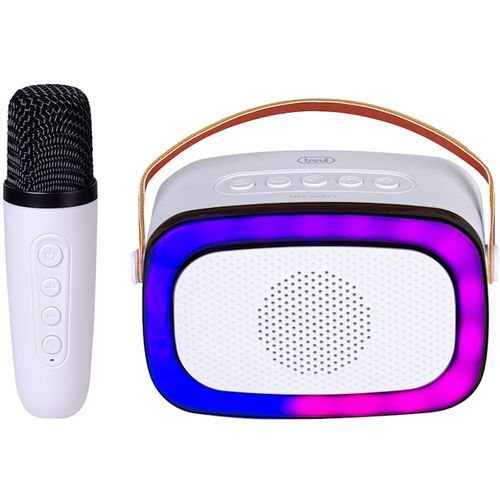 TREVI karaoke 10W, mini dimenzije, disco rasvjeta, mikrofon, bijele XR 8A01 slika 1