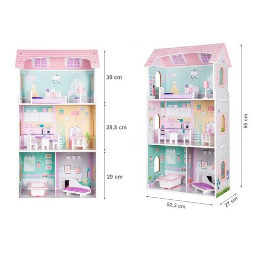 Eco Toys Drvena Kućica Za Lutke Blueberry Residence slika 3