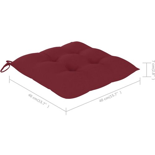 Jastuci za stolice 6 kom crvena boja vina 40x40x7 cm od tkanine slika 19